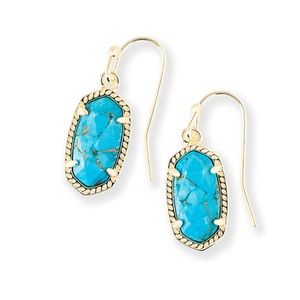 Kendra Scott Lee Gold Drop Earrings Turquoise